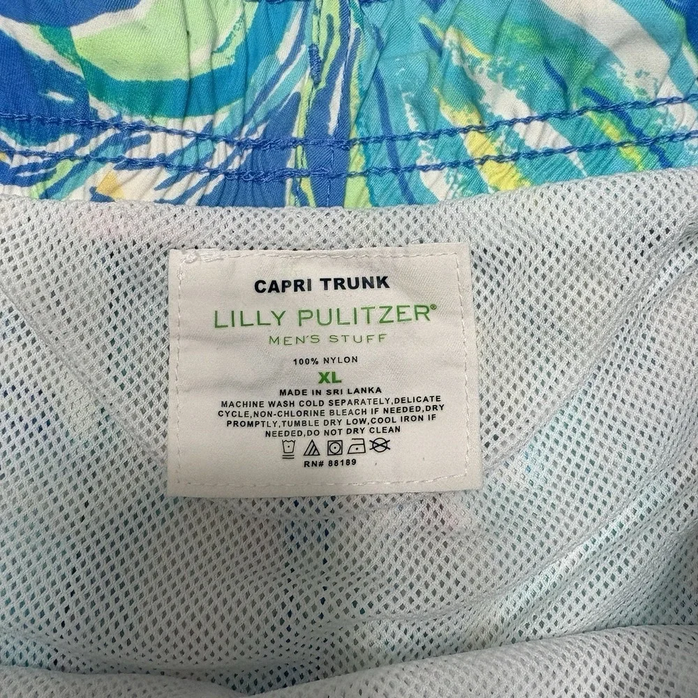 Lily Pulitzer Mens Stuff Swim Capri Trunks Shorts XL Tropical Floral Colorful